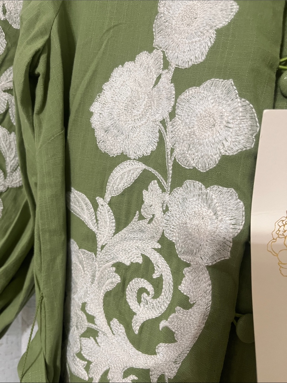 Mestiza Olive Green Embroidered Midi Dress - Picture 4 of 7